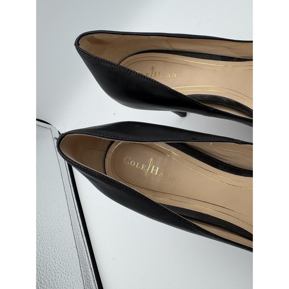 Cole Haan Shoes Womens Size 8.5 Black Leather Stiletto Heel Dress Pumps Classic - Picture 2 of 7
